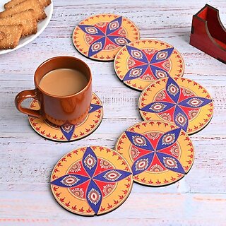 Bindian Round Reversible Wood Coaster Set (Pack of 6) Bindian Round Reversible Wood Coaster Set (Pack of 6)