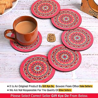 Bindian Round Reversible Wood Coaster Set (Pack of 6) Bindian Round Reversible Wood Coaster Set (Pack of 6)