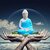 Homeberry Meditation Blue Buddha Statue, Lord Figurine/Idol for Home and Office Decorative Showpiece  -  13 cm (Resin, Blue)_Budha-125