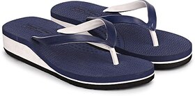 REAL WAY Women Slippers (Blue , 5)