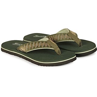 REAL WAY Women Slippers (Green , 6)