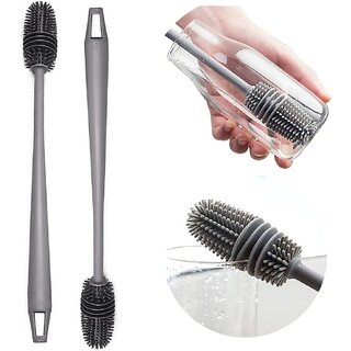 Long Bottle Cleaning Brush for Washing Water Bottle, Narrow Neck Containers, Flask, Bottle, Vase, Glassware (Pack of 2)