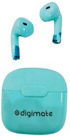 Digimate Robopods 2.0 Earbuds with Charging Case 6 Hours Play Time Bluetooth Version 5.3 with MIC (DG-EP03, Sky Blue)