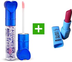 Lipgloss + Lipstick Combo For Women  Girls