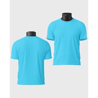                       Men Regular Tshirt Plain - Ice Blue                                              