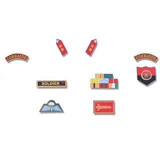 Raj Costume Army Dress for Kids, Indian Military Soldier, Badges Set Of 9 Pcs (3 Years) Raj Costume Army Dress for Kids, Indian Military Soldier, Badges Set Of 9 Pcs (3 Years)