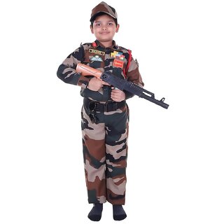 Raj Costume Army Dress for Kids, Indian Military Soldier, New Army Full (3 Years) Raj Costume Army Dress for Kids, Indian Military Soldier, New Army Full (3 Years)