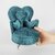 7.5 Inch Openable Dark Green Sofa Jewelry Box Armchair for Dollhouse Heart Shape Velvet Chair 1/6 Scale Dolls Accessorie