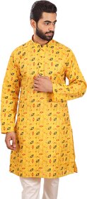 Mahadev Ethnic Traditional Men's Kurta Pyjama Set - Elegant  Comfortable Ethnic Wear (2pc Set) - Gold