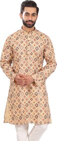 Mahadev Ethnic Traditional Men's Kurta Pyjama Set - Elegant  Comfortable Ethnic Wear (2pc Set) - Fawn