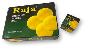 Protoner RAJA Tournament Woollen Badminton Ball Box of 12 Pieces