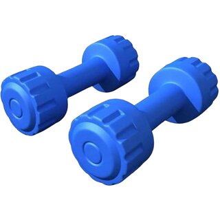                       Protoner Pair of 4 kg Each PVC Dumbbells Set Blue                                              