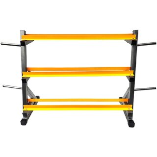                       Protoner Blend 2 in 1 Dumbbell and Plates Rack (Black, Yellow, 500 Kgs Capacity)                                              