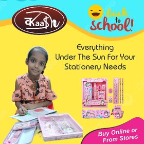 Kaash collections Unicorn Stationary Kit For Girls Pencil Pen Book Eraser Sharpener - Stationary Kit Set For Girls/Boys