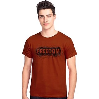                       Tee Town Typography Men Round Neck Brown T-Shirt                                              