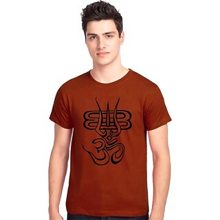                       Tee Town Printed Men Round Neck Brown T-Shirt                                              