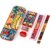 Kaash collections Stationary Kit Set of Pencil, Eraser, Sharpener,Scale, Crayons with Geometry box (Spidermen)