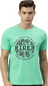 Tee Town Typography Men Round Neck Light Green T-Shirt