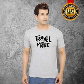 Printed Men Grey T-Shirt