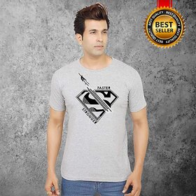 Printed Men Grey T-Shirt