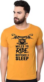 Tee Town Graphic Print Men Round Neck Gold T-Shirt