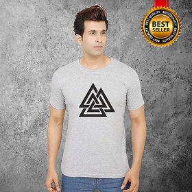 Printed Men Grey T-Shirt