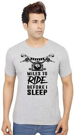 Tee Town Graphic Print Men Round Neck Grey T-Shirt