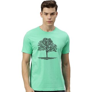                       Tee Town Graphic Print Men Round Neck Light Green T-Shirt                                              