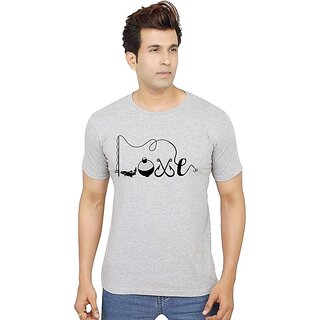                       Tee Town Graphic Print Men Round Neck Grey T-Shirt                                              