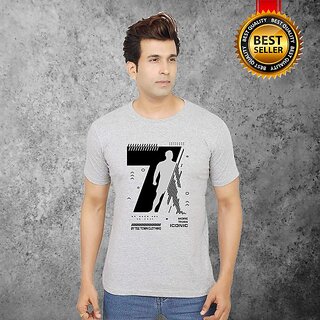                       Graphic Print Men Grey T-Shirt                                              