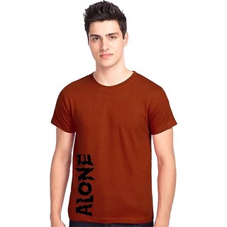                       Tee Town Graphic Print Men Round Neck Brown T-Shirt                                              