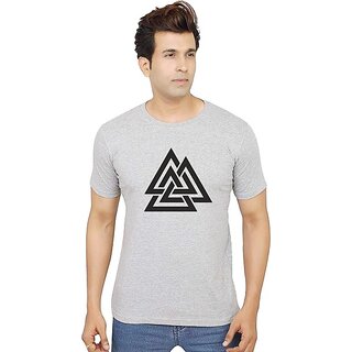                       Tee Town Graphic Print Men Round Neck Grey T-Shirt                                              