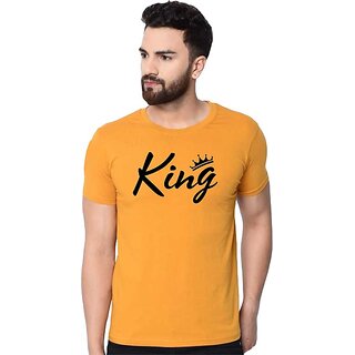                       Tee Town Graphic Print Men Round Neck Gold T-Shirt                                              