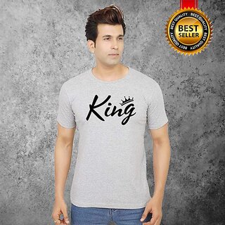                       Printed Men Grey T-Shirt                                              