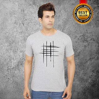                       Printed Men Grey T-Shirt                                              