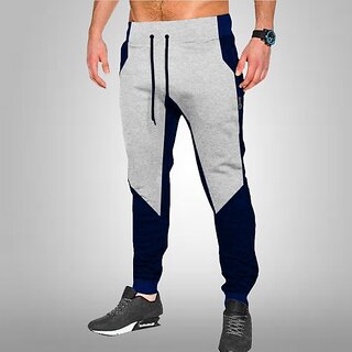                       Color Block Men Blue Track Pants                                              