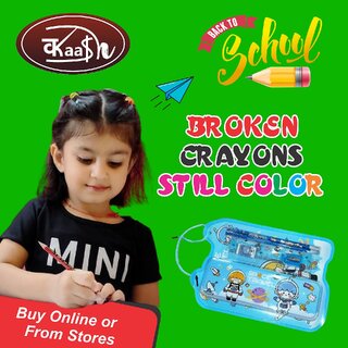                       Kaash Bazar Box Case with Pencil,Eraser,Sharpener Stationery Set Space Themed Double Layer Pencil Case Stationary Set                                              