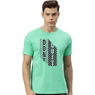                       Tee Town Typography Men Round Neck Green T-Shirt                                              