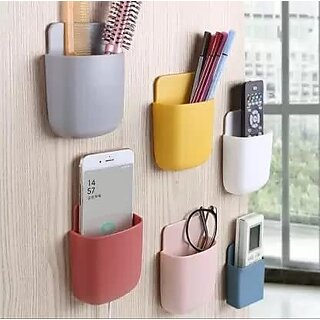 4 Pcs Multipurpose Wall Mount Mobile Holder, Charging Holder, (Multicolor) Stationery Organizer (Pack of 2) _345441clone 4 Pcs Multipurpose Wall Mount Mobile Holder, Charging Holder, (Multicolor) Stationery Organizer (Pack of 2) _345441clone