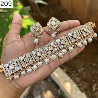 Polki Nacklace With Earring Polki Nacklace With Earring