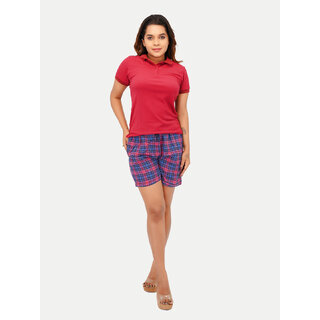 Women Maroon Polo T-shirt