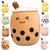 F C Fancy Creation Adorable 7 Boba Plush Bubble Tea Stuffed Toy for Backpacks, Keys, and Bags Perfect Boba without keyc