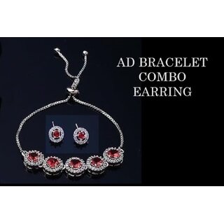                       LaaLi Brass Red Alloy Necklace Set                                              