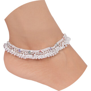                       LaaLi Alloy Silver Designer Anklets                                              