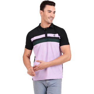                       FRANCISCO  Men's Black-purple Polyester Tshirt                                              