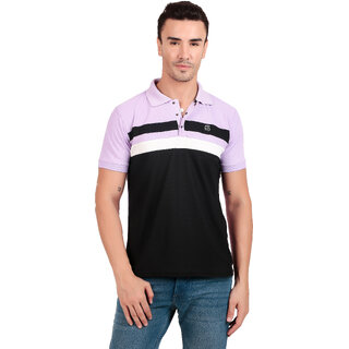                       FRANCISCO  Men's Purple-Black Polyester Tshirt                                              