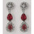 LaaLi Silver Plated Silver,Red Alloy Necklace Set