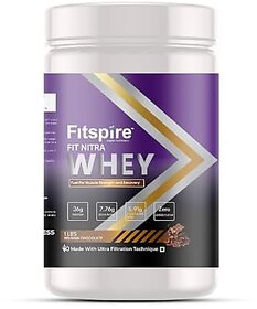 Fitspire Fit Nitra Whey Protein  35g Protein  7.8g BCAA  100 Authentic Whey And No Adulteration  Muscle Growth And Recovery  DigeZyme For Easy Digestion (Belgian Chocolate 454 gm / 1 lbs)