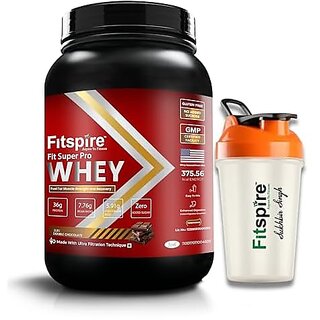 Fitspire Fit Super Pro Whey Protein 100 Authentic And No Adulteration Muscle Growth And Recovery DigeZyme For Easy Digestion Free Shaker (Double Chocolate 2 lbs 30 Servings) Fitspire Fit Super Pro Whey Protein 100 Authentic And No Adulteration Muscle Growth And Recovery DigeZyme For Easy Digestion Free Shaker (Double Chocolate 2 lbs 30 Servings)