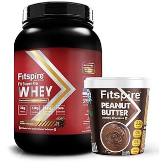 Fitspire Fit Super Pro Whey Protein 36g Protein 7.8g BCAA 100 Authentic Muscle Growth And Recovery DigeZyme For Easy Digestion Free Peanut Butter (Double Chocolate 1 Kg) Fitspire Fit Super Pro Whey Protein 36g Protein 7.8g BCAA 100 Authentic Muscle Growth And Recovery DigeZyme For Easy Digestion Free Peanut Butter (Double Chocolate 1 Kg)